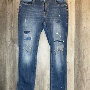 👖 Buffalo David Bitton Slim Ash Distressed Jeans 36x 34